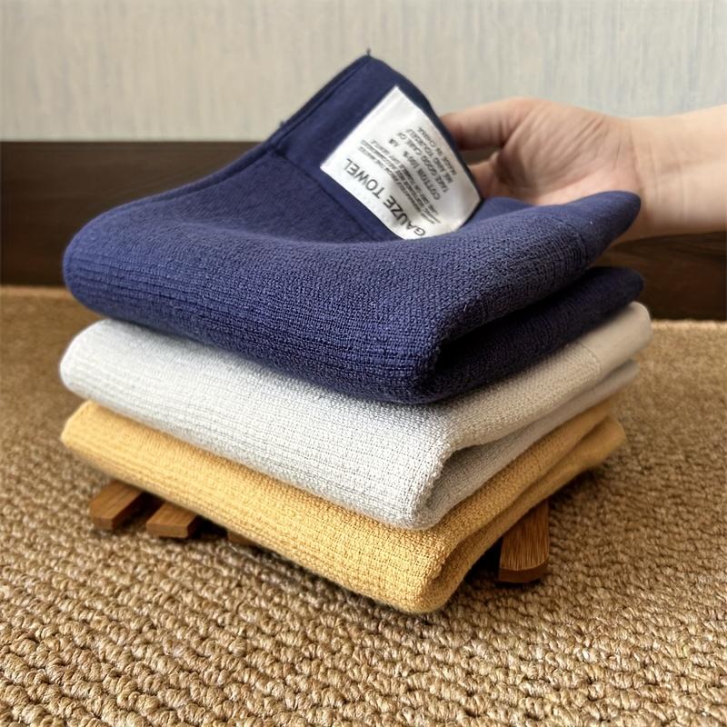 5pcs 100% Cotton Bath Towels Super Absorbent Soft Vintage Style Hand Towels with Lettered Design,5 Color Variety for Bathroom, Kitchen Face Washing