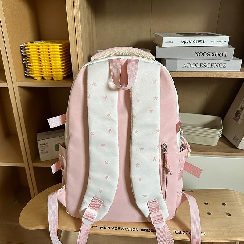 New schoolbag women's blue high-value shoulder bag multi-compartment primary and secondary school students grade two-piece pain bag