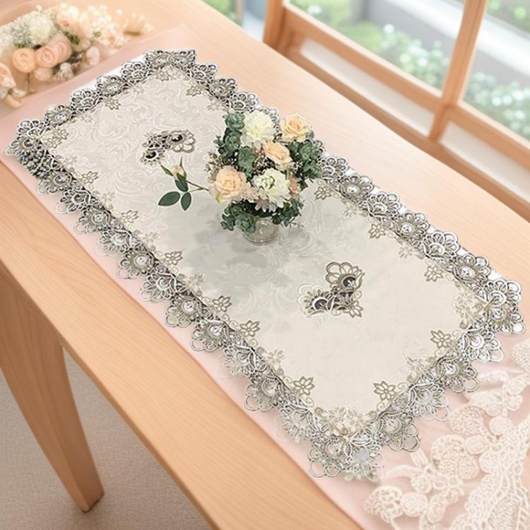 Eleganter rechteckiger Tisch aus Spitze für TISCHLÄUFER Europäischer Stil Staubschutzhülle für Couchtische Schreibtische Sideboards Mehrere Größen
