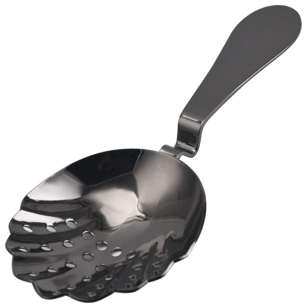 

Shell Shaped Stainless Steel Barware Julep Bar Strainer Cocktail Tool Percolator Ice Cube Filter чорний