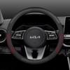 For K5 Sportage Picanto Xceed Rio Cerato Soul Carens Seltos Carbon Fiber Suede Car Steering Wheel Cover Auto Accessories