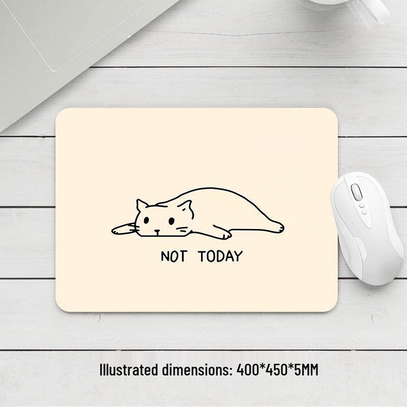 Black Cat Small Mouse Pad - Thickened, High Appearance, Locked Edge, Office Desktop, Hot Selling