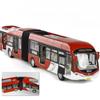 1/32 Articolato Doppia Sezione Autobus Giocattolo Auto Diecast Modello Pull Back Porte Apribili Suono e Luce Collezione Regalo Bambino Ragazzo