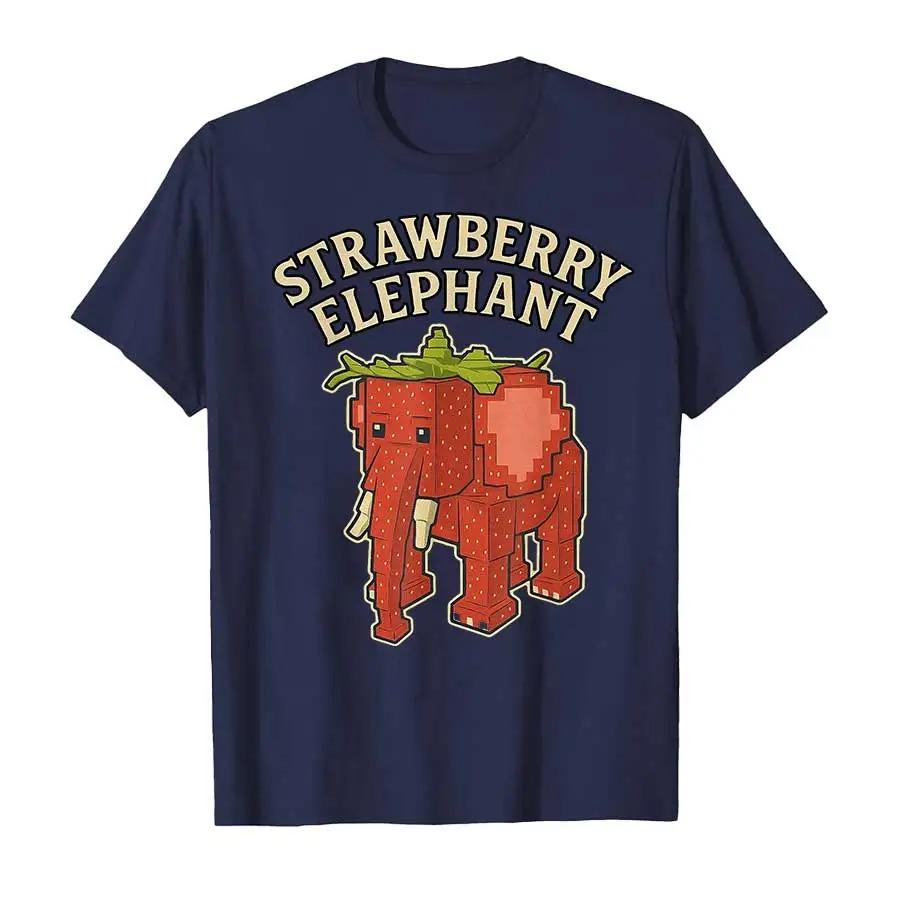 Strawberry Elephant Funny Italian Brainrot Kids Gaming Meme T-shirt for Men Women Cotton  Short Sleeves Plus Size Loose Soft Top