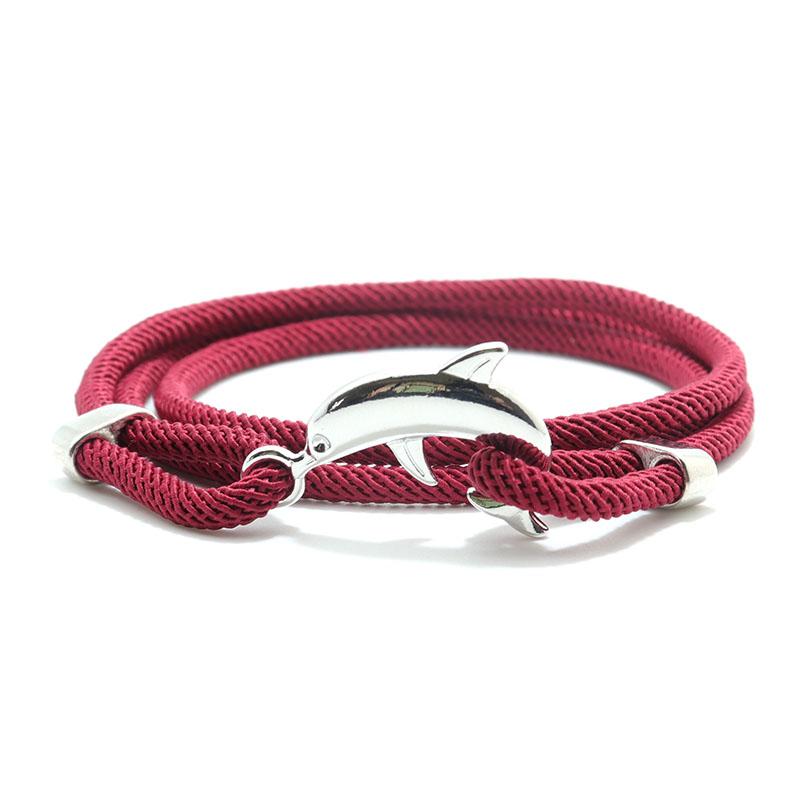 New Dolphin Bracelet Men 4mm Nylon Cord Chain Braclet Homme Bohemia Woven Adjustable Braslet Beach Leisure Accessories Pulseira