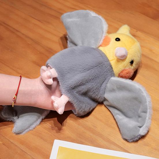 Parrot Hand Puppet Plush Toy Soft Stuffed Bird for Baby Early Education Kindergarten Cute Ventriloquist Doll for Storytelling Interactive Gift for