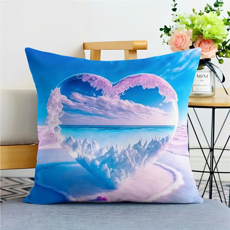 Ocean Beautiful Love Pillowcase Dormitory Decoration Office Living Room Home Pillowcase