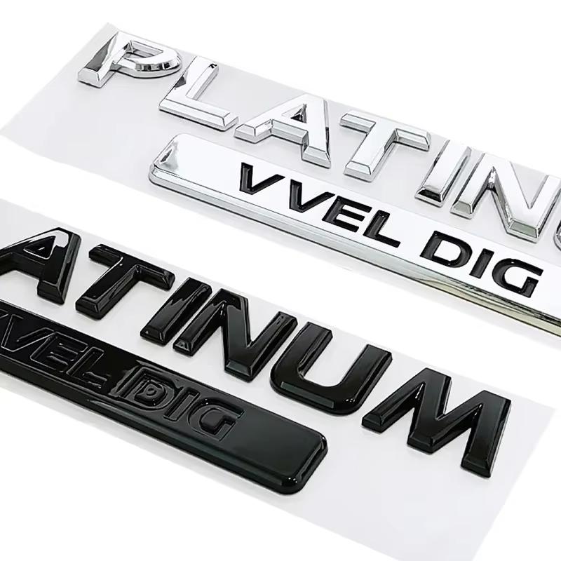 3D ABS PLATINUM VVEL DIG V8 Letters Logo Car Trunk Badge Emblem Decals Sticker For Nissan Patrol Y60 Y61 Y62 Armada Accessories