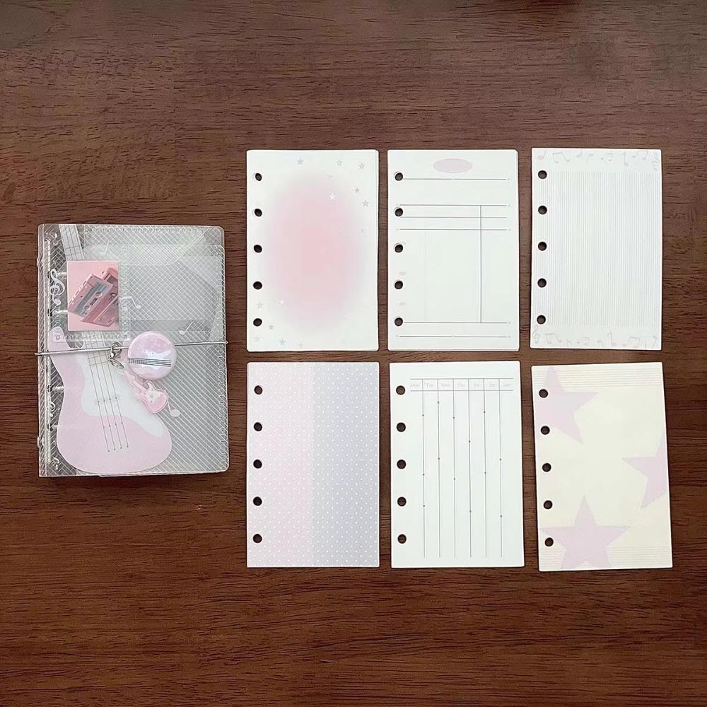 Tri-Fold Photo Album Music Theme Portable Planner Educational M5 Binder Notebook School Supplies