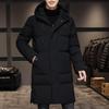 2025 Men's Mid-Length Hooded Winter Jacket - Thick Plus Size Cotton-Padded Coat