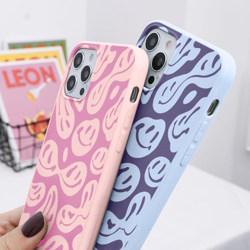 Śliczne zabawne etui na telefon z uśmiechniętą buźką dla iPhone'a 12 13 Mini 11 14 Pro Xs Max X Xr 6 6s 7 8 Plus Se 3 2020 11pro silikonowe etui