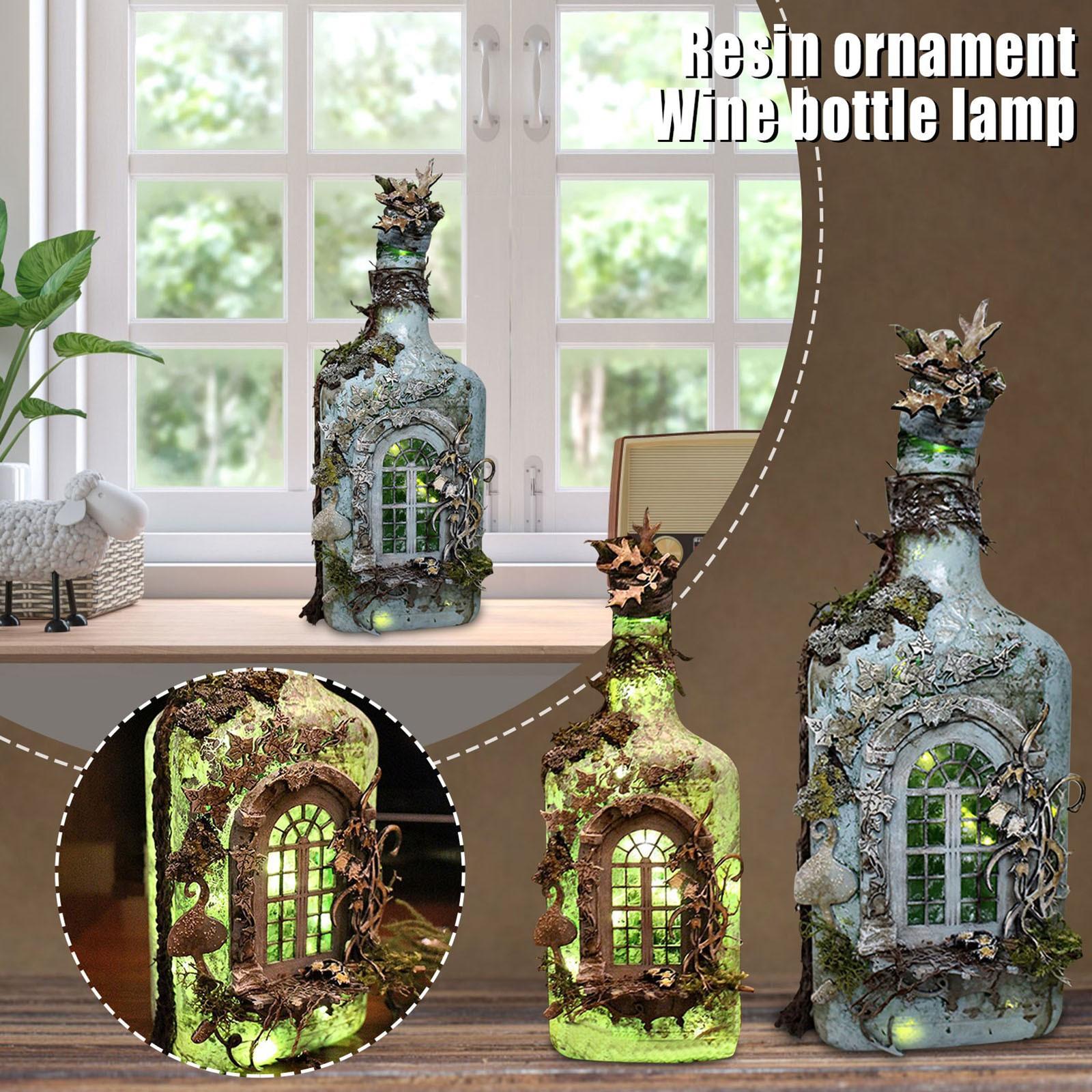 

Luminous Wine Bottles for Home Decoration Sculpture Ornaments Handicraft Sculpture Ornaments Christmas Decorations Bulbs One Size зелений