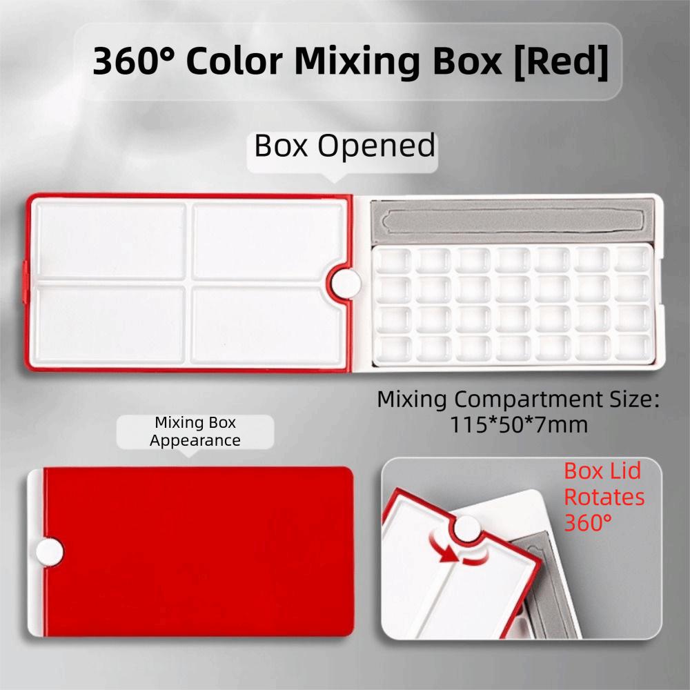360 Degree Rotatable Paint Box Detachable Watercolor Packaging Box  Painting Sketch