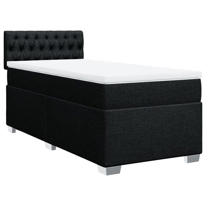 Maison Exclusive - Sommier à lattes de lit avec matelas Noir 90x190 cm Tissu