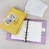A6 Pu Leather Binder 6 Ring Binder With 45 Sheets PU Clip-on Notebook Faux leather Loose Leaf Notebook Journal