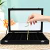 Jewelry Box for Necklaces Bracelets Acrylic Density Board Clear Lid Jewelry Organizer Display Tray Travel Friendly