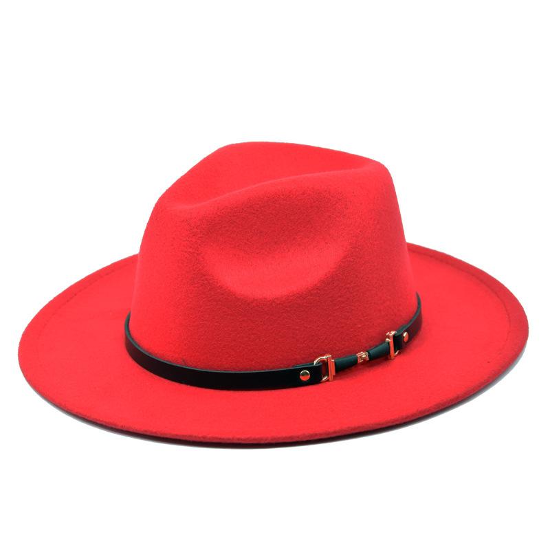 1 Pezzo Cappello Fedora alla Moda in Lana da Uomo Autunno Inverno a Tesa Larga Cappello Jazz Lana Sintetica da Donna Feltro Cappello Britannico