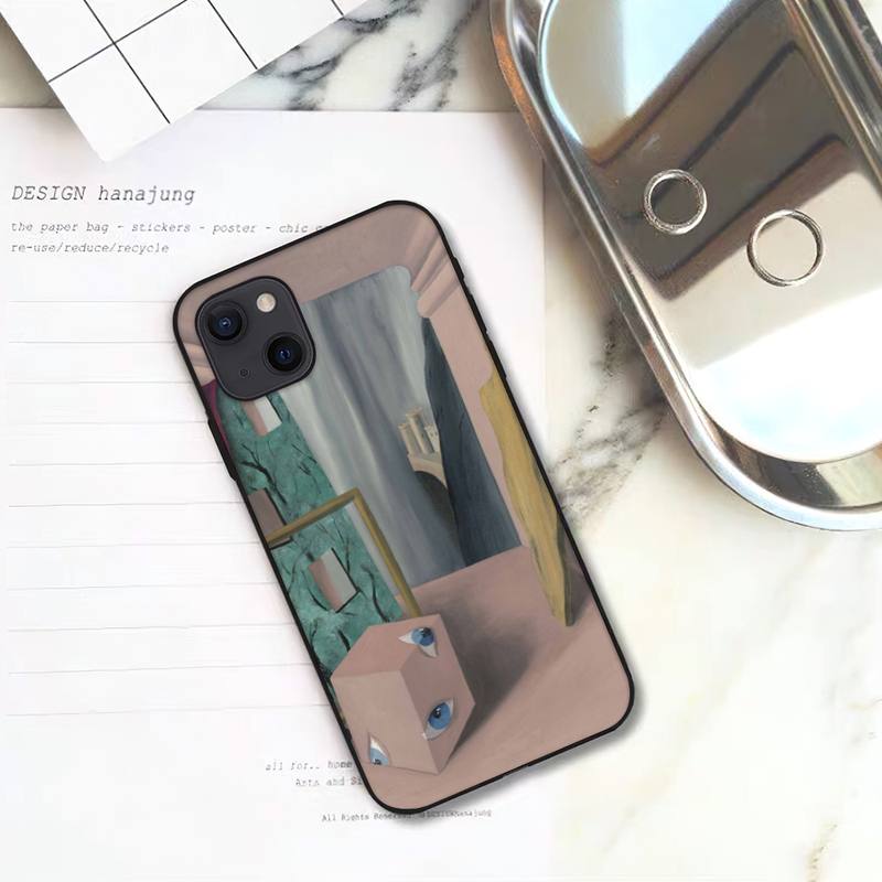 Custodia per telefono Rene Magritte Art per iPhone 11 12 Mini 13 14 Pro XS Max X 8 7 6s Plus 5 SE XR Shell