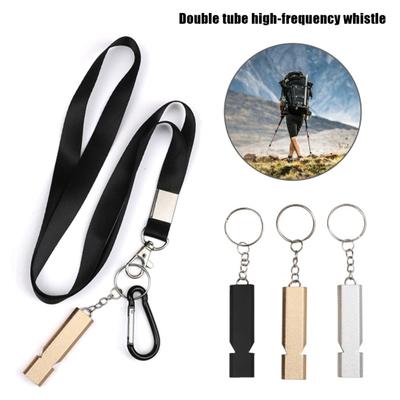Aluminum Alloy Referee Whistle with Lanyard Carabiner Loud Sound Portable Outdoor Training Survival