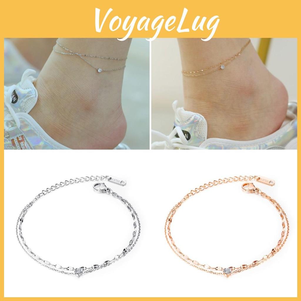Ankle Zirconia Women Simple Fashion Jewelry Versatile Accessory Girl Chain Gifts