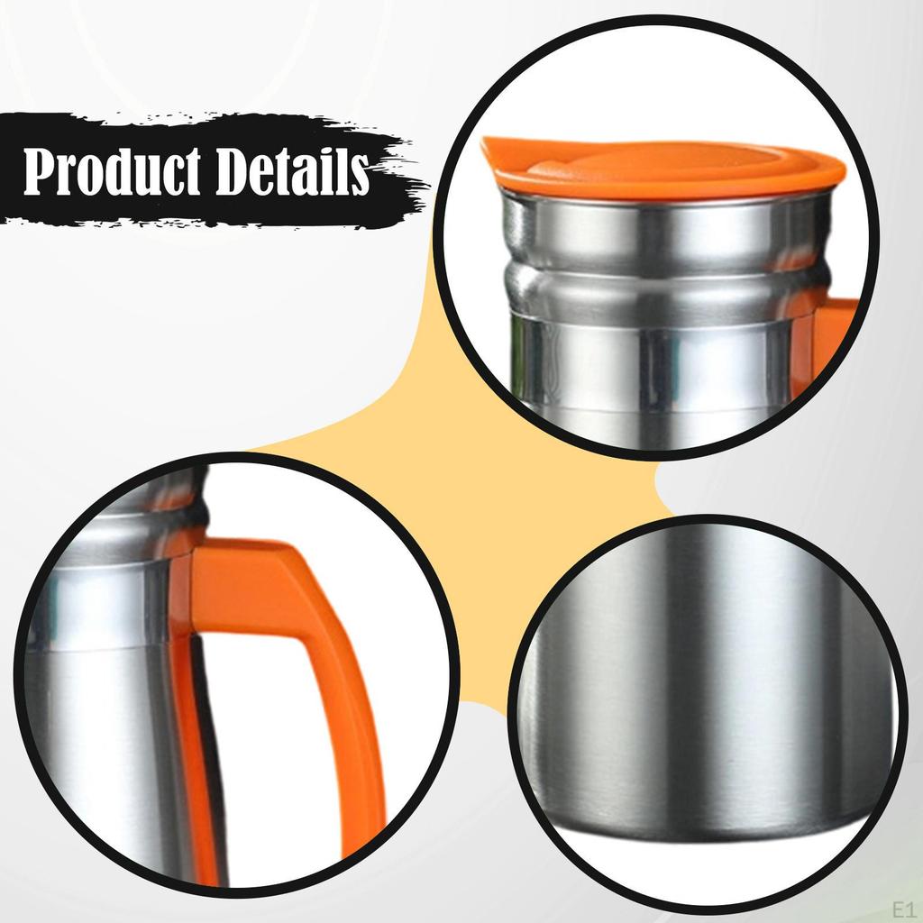 0.8 Liter Stainless Steel Insulated Carafe, Coffee Pot for Cold Drinks, Leakproof Lid, Beverage