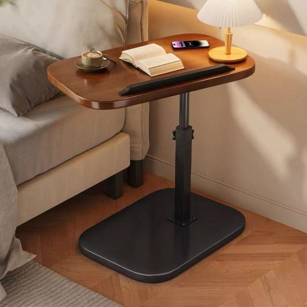 Foldable Sofa Edge Table Flip Desktop Adjustable Height Adjustable Bedside Table C-Shaped Space Saving Rotating Coffee Table
