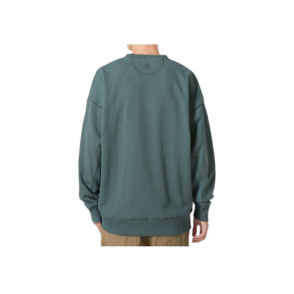 Timberland Solid Color Letter Logo Print Crew Neck Pullover Long Sleeve Sweatshirt Men Sweatshirt Green A5VQS-392