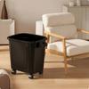 Wheeled Trash Can with Attached Lid Lidded Bin Mobile Garbage for