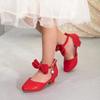 Tacchi Alti per Bambina con Cinturino alla Caviglia Fiocco Sandali da Principessa per Ragazza Dolci Scarpe Versatili Moda Bambini Sfilata