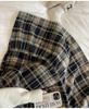 Retro Red Plaid Woolen Midi Skirt with Elastic Waist and Big Swing