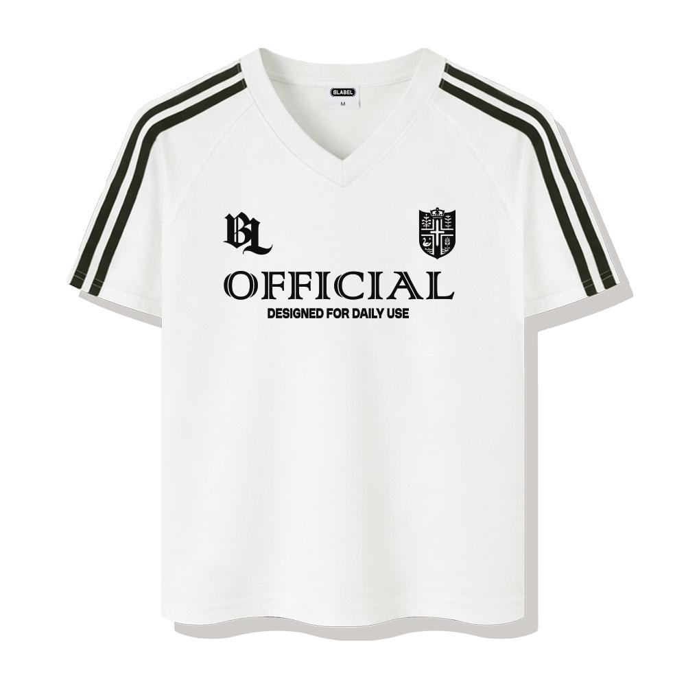 Beijiglabel Official Track V-Neck Short Sleeve T-Shirt 4 Colors [Blsv_1503]