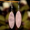 Elegant Oval Pink Crystal Drop Earrings Women Natural Stone Jewelry Stylish Everyday Accessory