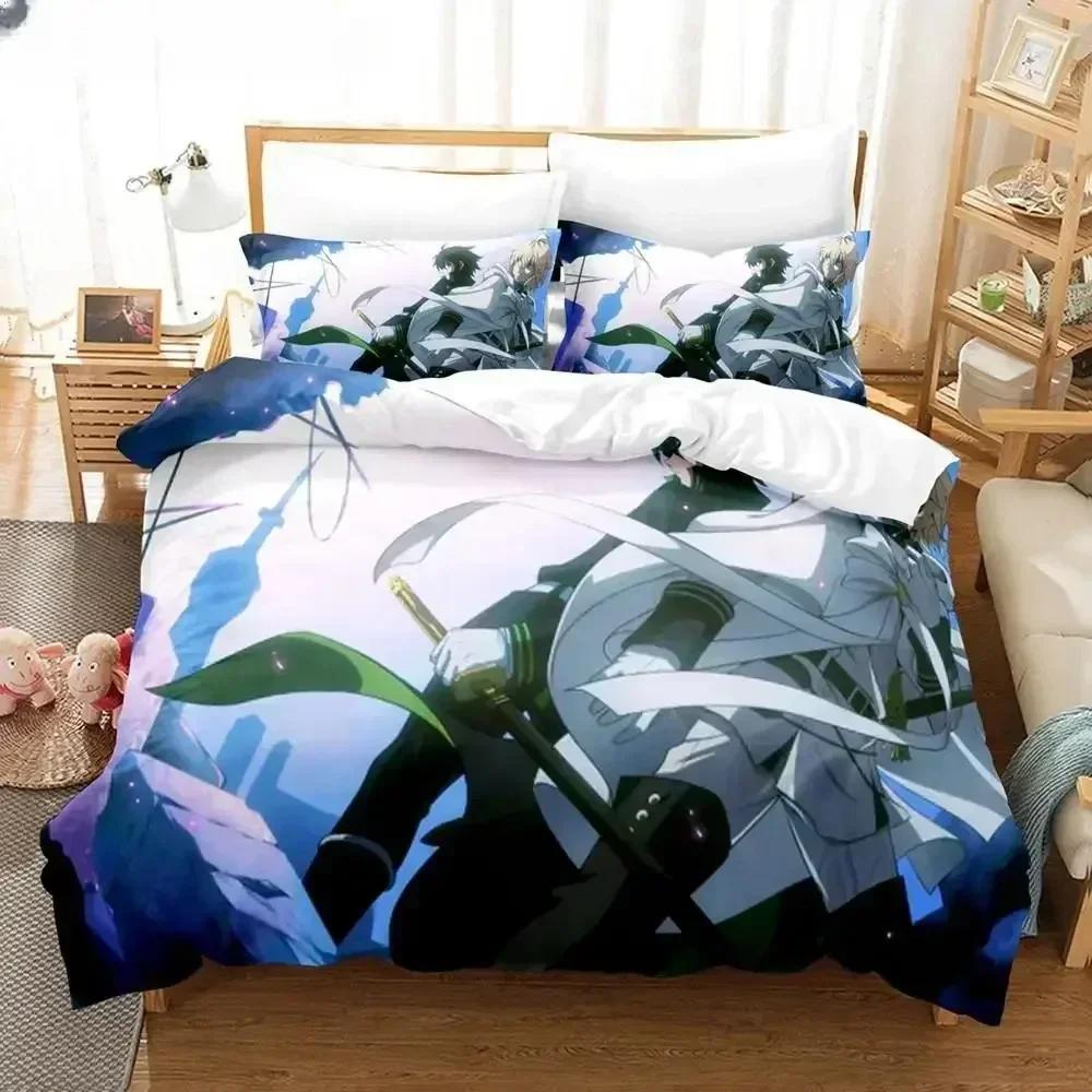 Seraph of the end 3D Print Bedding Set Cartoon Duvet Covers Pillowcases Double Size Bedclothes Decoration Home Textiles
