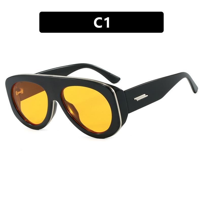 Oversized Oval Pilot Shield Sunglasses Women Big 2025 Luxury Brand Retro Y2K Punk Mirror Sun Glasses For Ladies Shades UV400