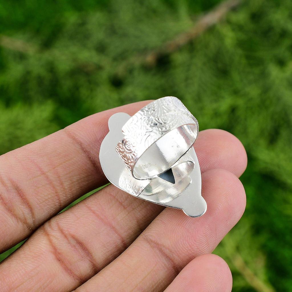 Sterling Silver Natural Owyhee Blue Opal Daughter Promise Unique Engagement Ring