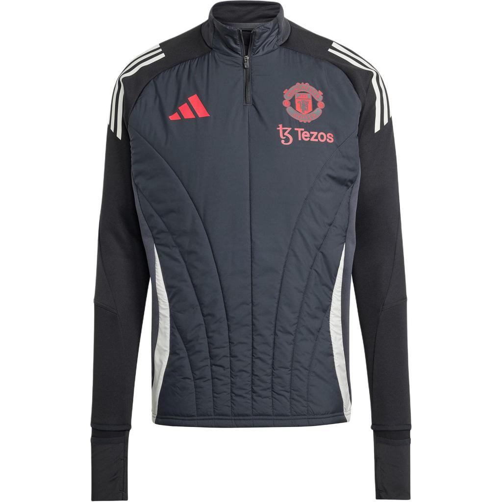 Adidas Manchester United Tiro 24 FW24 Aeroready Soccer Training Slim Fit Comfortable Hoodie Men Hoodies Carbon-Black Black IS8090