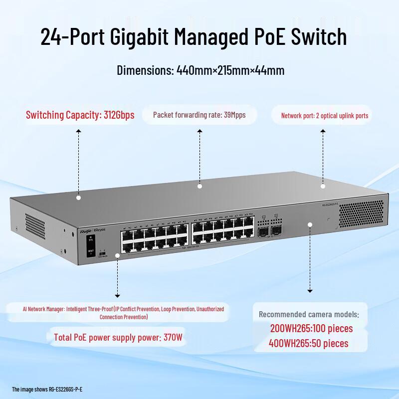 Reyee RG-ES226GS-P-E 24-Port PoE Gigabit Smart Managed Switch