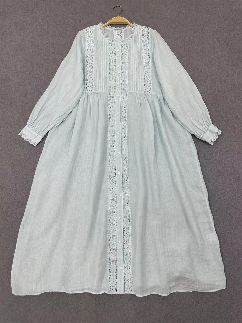 

Johnature японское женское Mori полое кружевное свободное платье женское летнее тонкое свободное повседневное винтажное женское платье One Size