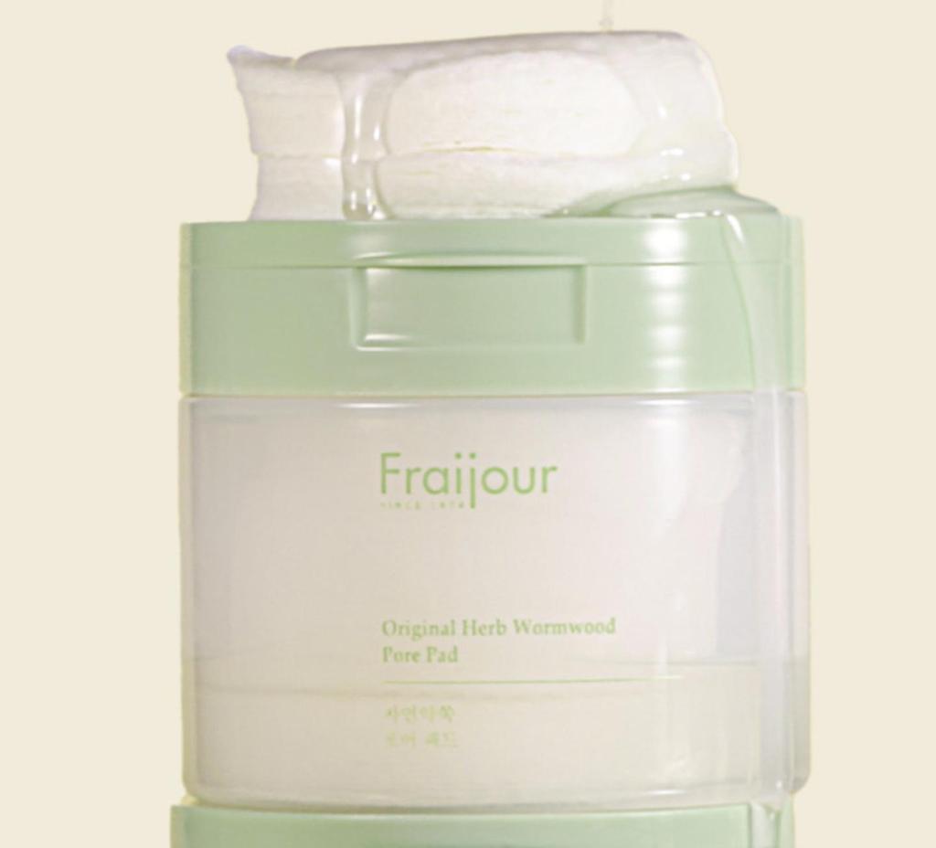 Fraijour Original Herb Wormwood Pore Pad Pore Clarifying Exfoliating 60 Pads + 60 Pads Refill Toner Pad Daily Peeling