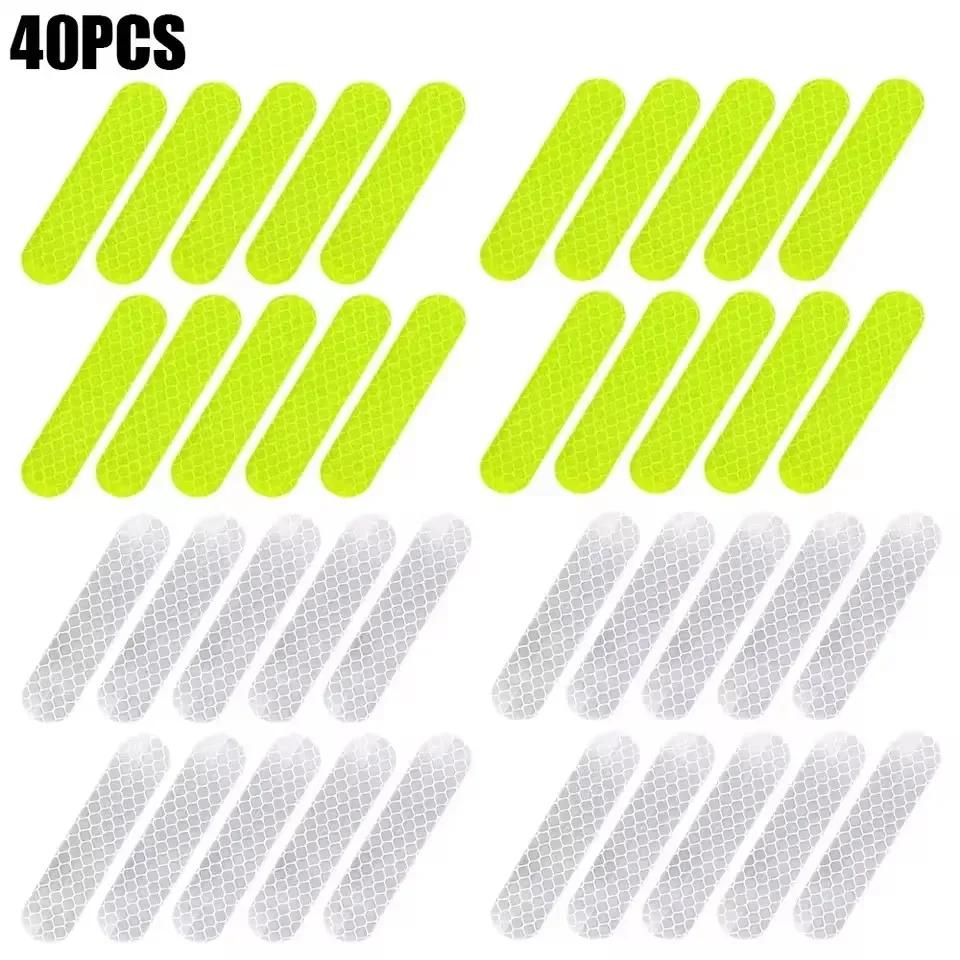 80-10PC Universal Safety Warning Reflective Stickers for Car Helmet Reflect All Light Sources Motorcycle Helmet Stickers for Car