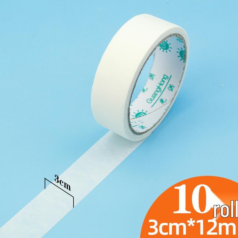 Residue-Free White Texture Paper Tape for Art Students - Decorative Edge Sealing & Spray Painting Masking Tape