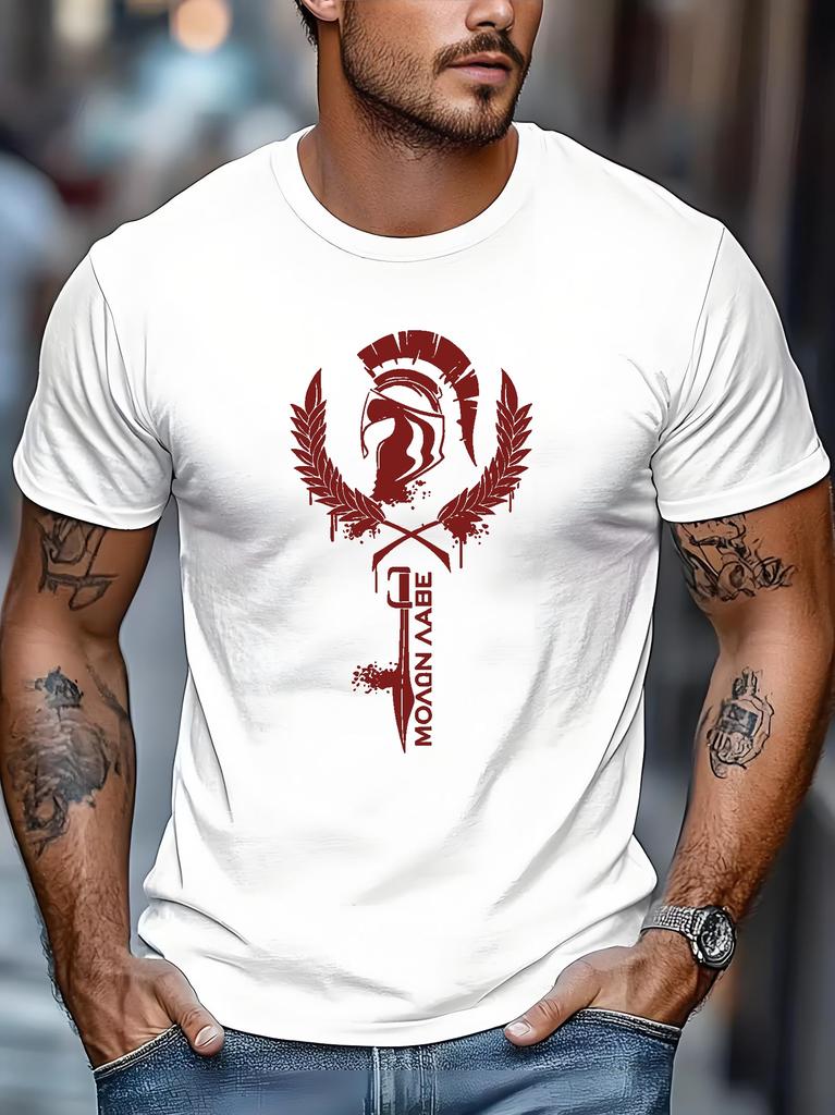 Zomer 2026 Unisex Spartan Spirit Print T-shirt met Spartan Warrior Print Normaal Casual Shirt Geschikt voor Sportschool Casual