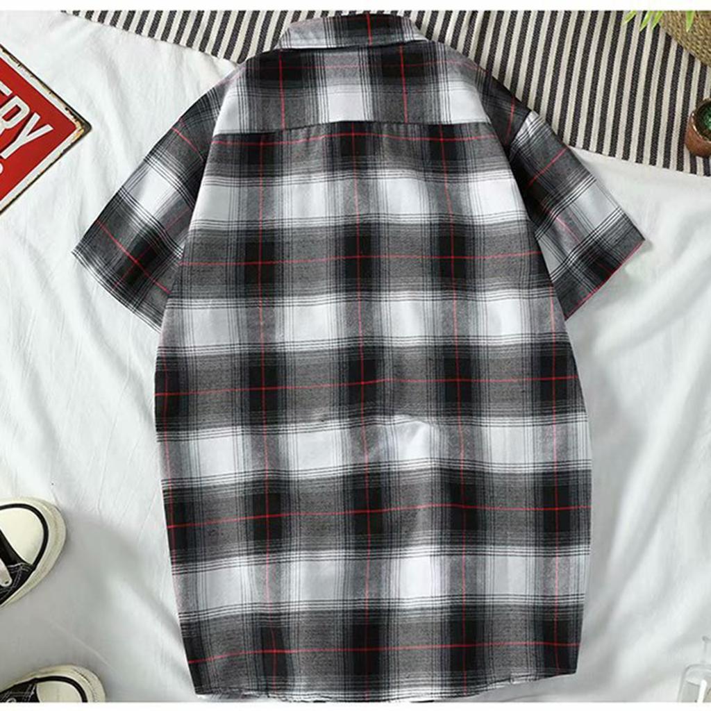 Men's Checked Shirt, Short-sleeved Shirt, Summer Casual Daily Wear