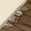 2Pcs Cartoon Pattern Metal Record Daily Templates for Quilting Ruler Multi-Function Bookmark Hollow Hand Account Tool