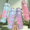 1PC Born By God Saved By Jesus Flower 750ml Color Plastic Sports Water Bottle Leakproof Flip Straw Lid Suitable for Sports Office Home Use