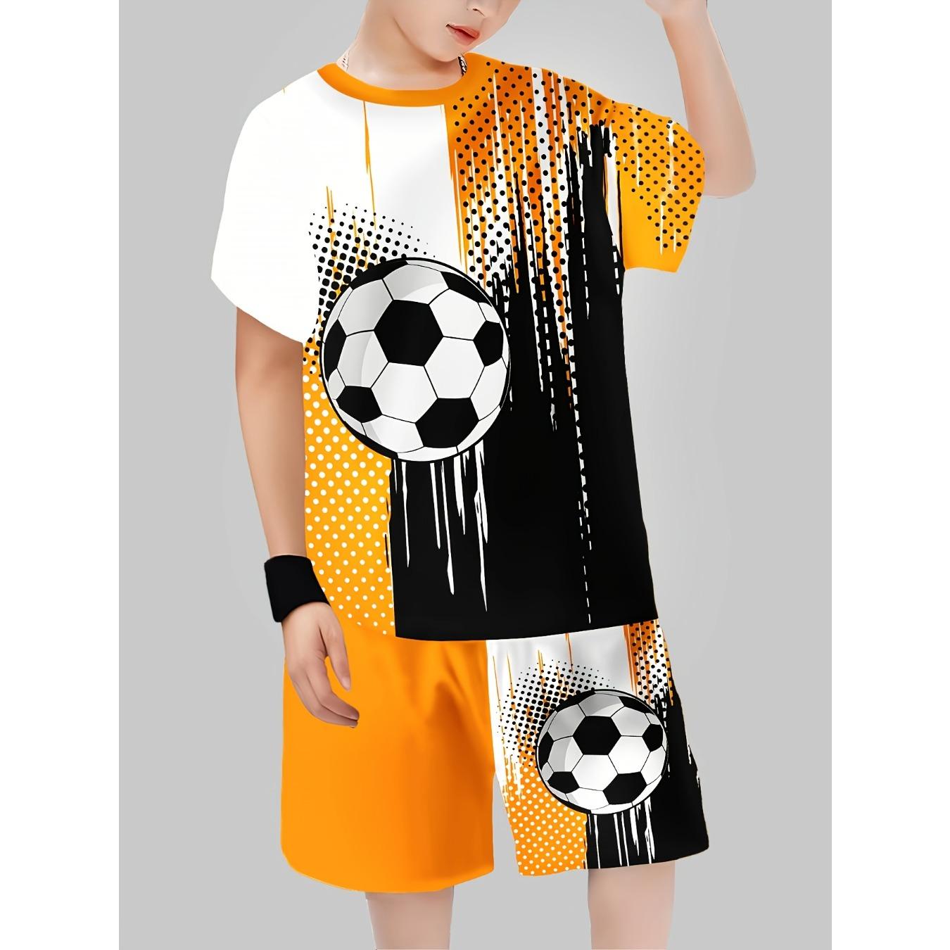 

Boys Fashion 3D Printed Casual Pullover Short Sleeve Shorts BoysOutdoor T-Shirt shorts Set 5-6Y