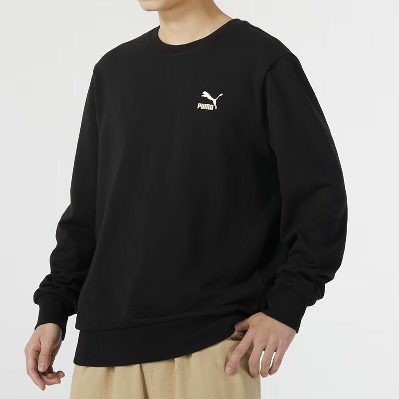 Puma Casual Φούτερ με Στρογγυλή Λαιμόκοψη και Μακριά Μανίκια με Εκτύπωση Γράμματος στην Πλάτη Unisex Τοπ Μαύρο 625825-01