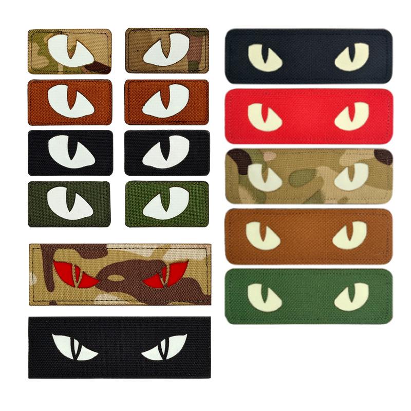 Glow-in-the-Dark Reflective Cat Eye Devil's Eye Monster Velcro Patch for Bags and Armbands