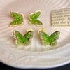 Green Gradual Change Crystal Butterfly No Ear Piercings Ear Clips Small Fragrant Wind Sweet Temperament Earrings Mosquito Coil Disc Butterfly Earrings