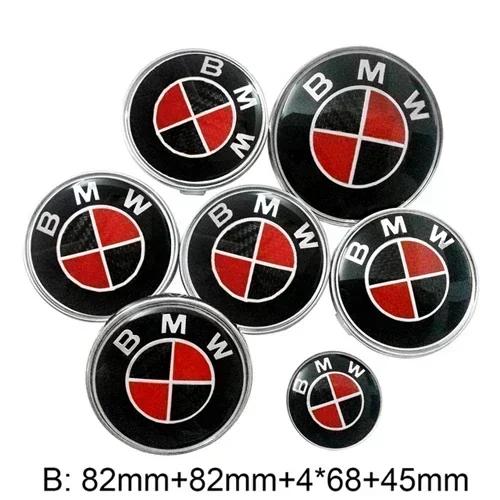 YAMHS1 For BMW New 2025 7pcs Car Front Emblem Rear Badge Wheel Hub Cap Sticker for E46 E90 E60 F10 F11 F20 F30 F34 F01 G20 G21 G31 G38 